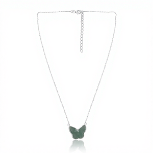 DWS Jewellery Collier papillon en quartz vert en argent sterling 925 Fournisseur de fabrication de bijoux - Product Image 1