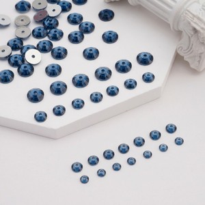 Cuentas de diamantes de imitación de resina epoxi azul vaquero de 5 mm, forma de diamante, parte trasera plana, con orificio central, para coser, accesorios de joyería para hilo de amistad - Product Image 3