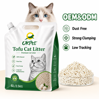 Litière pour chat OK Pet Tofu Fiber - 100% végétale, biodégradable, jetable aux toilettes, agglomération rapide, écologique, sans poussière