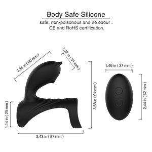 Nouveau design de vibrateur clitoridien féminin à double moteur, 9 fonctions, 10 fréquences, étanche IPX7, rechargeable, en silicone, avec anneau pénien - Product Image 4