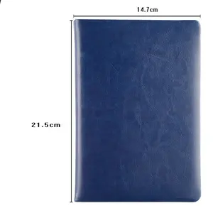 Snelle Productie Goedkope Kosten Direct Fabrieksdruk Groothandel Journal Printing Blauw Lederen Notebook