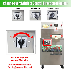 Máquina extractora de jugo de caña de azúcar con interruptor de control de dirección para funcionamiento en sentido horario y antihorario - Product Image 4