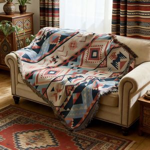 American Style Geometric <b>Sofa</b> Cover Cotton Polyester Washable Full Coverage <b>Sofa</b> <b>Slipcover</b> for Living Room Decor - Product Image 1