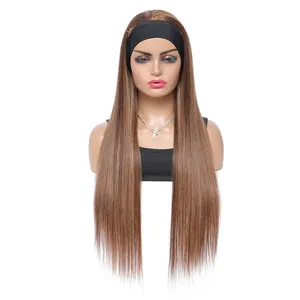 Luvin — perruque fait à la Machine, cheveux humains indiens, à bandeau droit, couleur mixte, brun, 4/30, vente en gros, livraison directe
