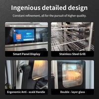 Horno de Convección Comercial para Panadería, Horno de Acero Inoxidable con Rejillas Ajustables, Ventana de Vidrio, Calentamiento Uniforme, para Hotel