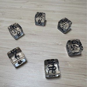 Dados Acrílicos Transparentes Negros con Números y Puntos, en Ángulo Recto, Multiples del Cuadrado del 2, para Enseñanza y Juegos <span class=keywords><strong>de</strong></span> Mesa - Product Image 2
