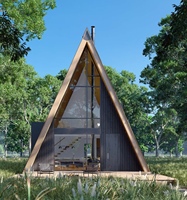 Luxueuse petite maison préfabriquée en conteneur triangulaire à structure en acier avec fonction étanche et chambre à coucher pour l'hébergement à l'hôtel