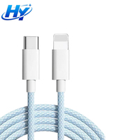 Câble tressé Type C vers Lightning 20W PD à charge rapide et transfert de données 480 Mbps pour les séries de téléphones