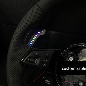 Volant en cuir Nappa avec palettes LED pour modèles <span class=keywords><strong>Audi</strong></span> A3 A4L <span class=keywords><strong>Q5</strong></span> Q7 A6 A7 <span class=keywords><strong>S</strong></span> <span class=keywords><strong>Line</strong></span> OEM+ Volant personnalisé Amélioration de l'intérieur de la voiture - Product Image 2