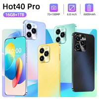 Teléfono Inteligente para Juegos 40 Pro con Diseño Innovador, 5G, 16GB+1TB de Almacenamiento, Pantalla HD Grande de 6.8 Pulgadas, Deca Core, 6800mAh, Desbloqueo Facial
