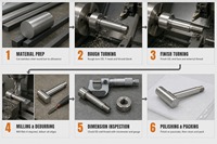 Tournage CNC pour l'usinage de broches de positionnement filetées en T en acier inoxydable SUS304 3D, axe de connexion mécanique personnalisé