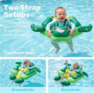 Hot sale Baby Swimming <b>Float</b> Removable Sun Canopy <b>Inflatable</b> Baby Pool <b>Float</b> Sea Turtle Swim Ring Infant Age 6 36 Months - Product Image 3