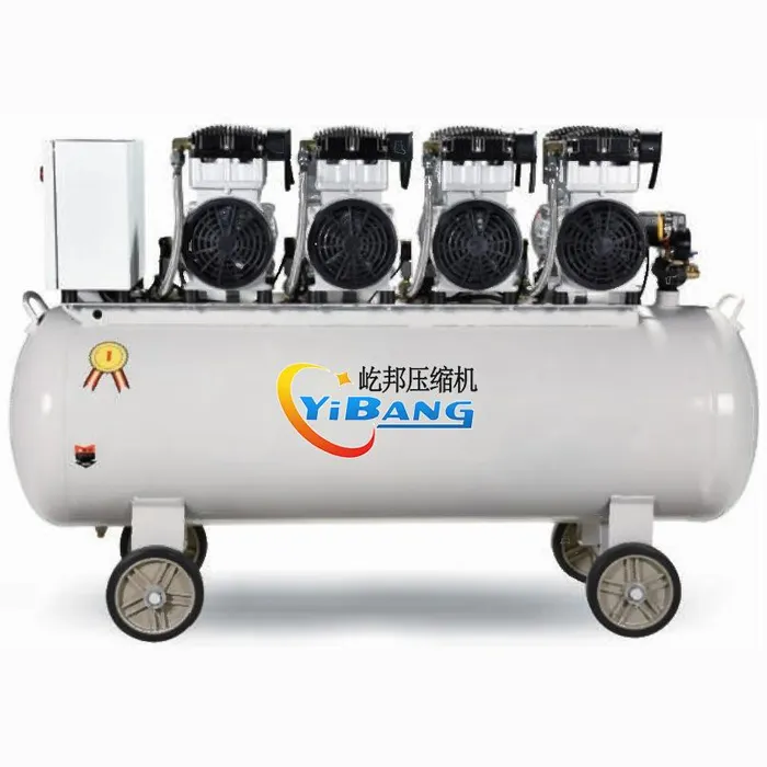 YB-1200X4-160L 4000W 420L/min 8bar 160L 탱크 오일 프리 음소거 공기 압축기 농장 레스토랑 AC 전원 식품 상점