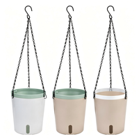 Ventes en gros de pots suspendus en plastique, pots à plantes auto-arrosants, pots à fleurs blancs, décoration de salon, pot à bonsaï moderne pour l'intérieur