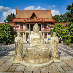 Best-Selling Religious Temple Decor Life-Size Cast Aluminum Seated Golden Buddha <strong>Figurine</strong> for Feng Shui - Product Image 2