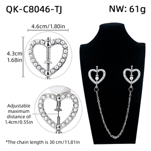 QKKQ Pinces à tétons en forme de cœur, pinces à ressort <span class=keywords><strong>BDSM</strong></span>, accessoires pour les seins, stimulation de la douleur des tétons, pinces à ressort pour tétons, jouets sexuels pour femmes - Product Image 2