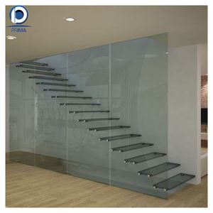 Escalier extérieur moderne en aluminium et bois, ultra-blanc, à faible teneur en fer, transparent, de haute qualité, durable et écologique, de 3 à 12 mm - Product Image 1
