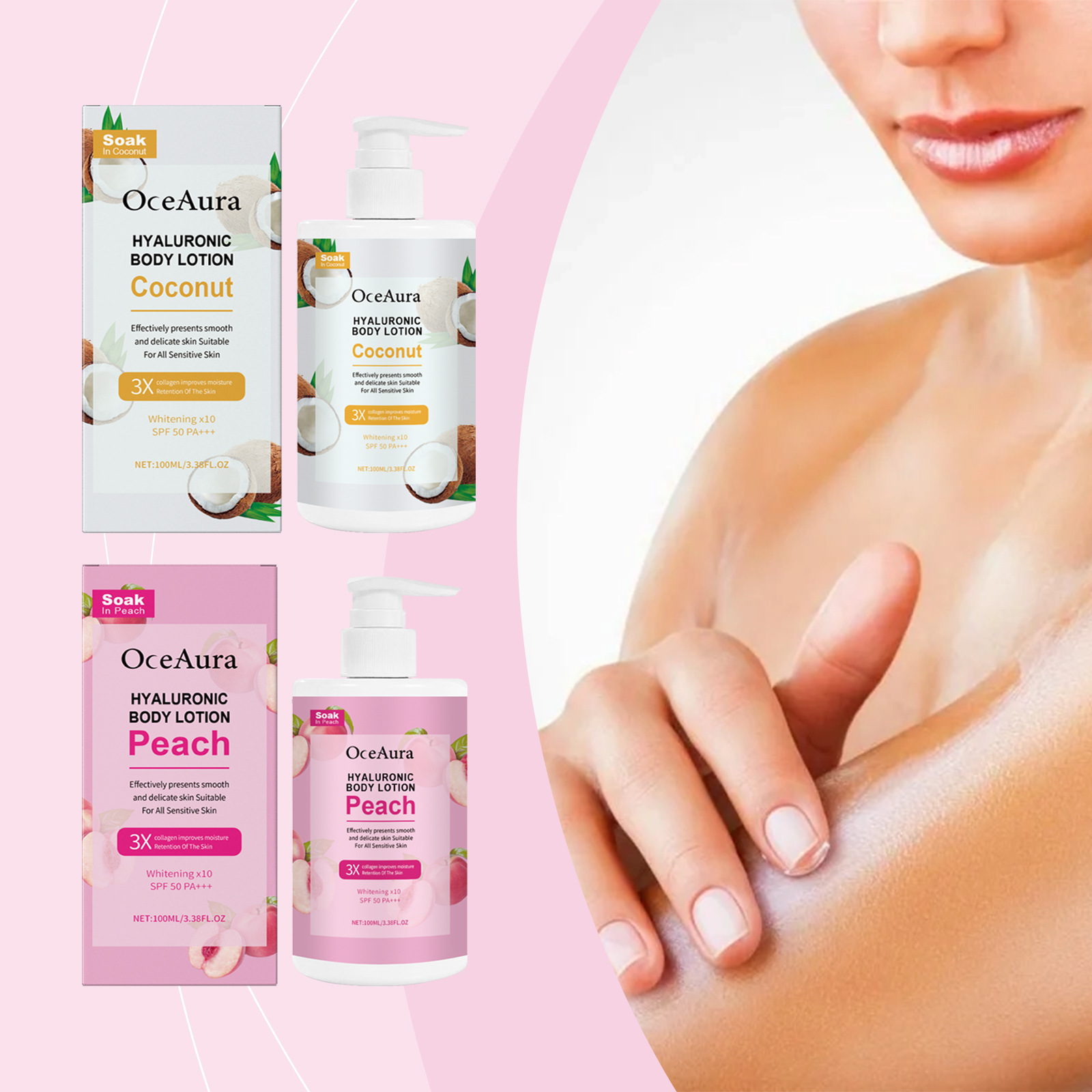 OCEAURA Peach Coconut Body Lotion 100ml