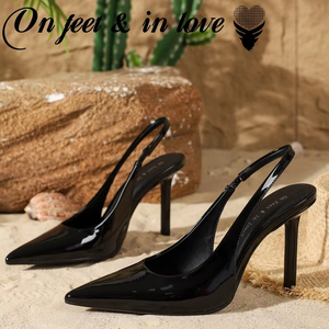 1211-5 Décolleté a Spillo da Donna Eleganti <span class=keywords><strong>Mary</strong></span> <span class=keywords><strong>Jane</strong></span> <span class=keywords><strong>con</strong></span> <span class=keywords><strong>Tacco</strong></span> Sottile da 9.5cm Soletta Estiva in PU e Punta Sfilata per Abito - Product Image 6