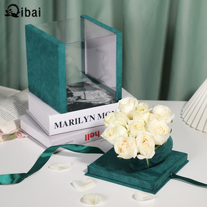Qibai Nouvelle Boîte à Fleurs Transparente Coréenne avec Poignée, Boîte d'Emballage Florale en PVC avec Fenêtre, Boîte Cadeau pour la Fête des Mères avec Ruban - Product Image 3