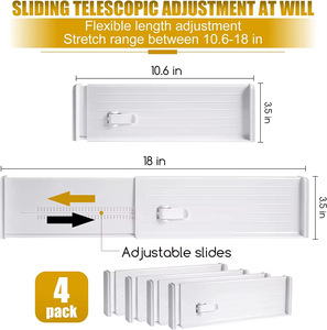 High Quality Expandable <b>Drawer</b> Divider Organizer New Design <b>Plastic</b> Adjustable Separators for Kitchen Clothing Jewelry <b>Storage</b> - Product Image 4