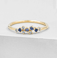 Nouvelles Bagues Grappe Empilables Tendance, Zircon Pierre de Naissance Minimaliste, Étoiles Scintillantes Inspirées du Ciel Nocturne, Bijoux pour Femmes et Filles