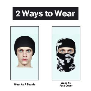 ジャカードボーンパターンの2層アクリルワンホールサイクリングスキーニットウィンターウォームフェイスマスクバラクラバ - Product Image 3