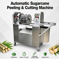 Commerciële suikerriet schil- en snijmachine, automatische suikerriet schiller en snijder voor sapzaak