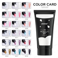 Kit de gel acrylique JTING de haute qualité à construction rapide, 18 couleurs, tube de 60 ml, professionnel pour l'extension des ongles, gel acrylique pailleté, polygel