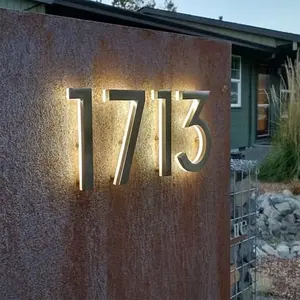 Backlit House Numbers Illuminated Address Numbers New Home Address Sign LED Home Address Sign Lighted House Number Sign