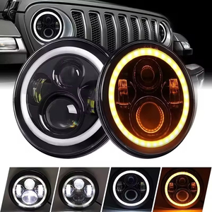 Phare <span class=keywords><strong>LED</strong></span> rond de 7 pouces 12V 6000K pour Wrangler JK, <span class=keywords><strong>projecteur</strong></span> de rechange avec homologation DOT, nouveau <span class=keywords><strong>50W</strong></span> 5000 lumens - Product Image 6