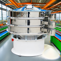 Tamiseur vibrant rotatif industriel en acier inoxydable, machine de tamisage de poudre ronde, unité de criblage vibratoire pour céréales et farine de qualité alimentaire