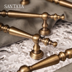Kenop Lemari Pintu Laci Kuningan Antik Santaya, Gagang Kuningan Antik Mewah, Kenop Bulat Tembaga Antik - Product Image 3