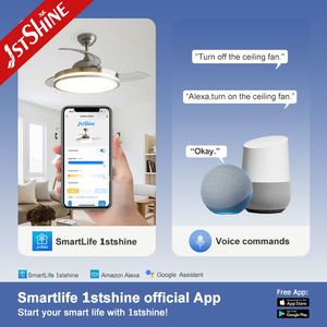 1stshine LED quạt trần gấp lưỡi 42 inch satin Nickel từ xa có thể thu vào quạt trần với đèn LED - Product Image 6