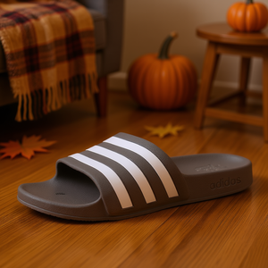 รองเท้าแตะผู้หญิง Adidas Adilette Aqua Slide สีเทา-ขาว ลายทาง หน้าผ้าไมโครไฟเบอร์ ซับในหนัง พื้นรองเท้า EVA แฟชั่นฤดูใบไม้ร่วง - Product Image 2