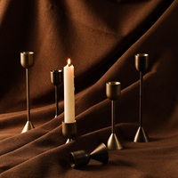Ensemble de 3 bougeoirs coniques en laiton pièce maîtresse de table bougeoirs décoratifs pour ornements de dîner aux chandelles de réception