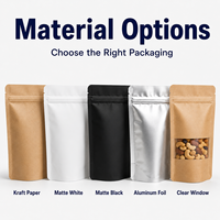 Sacs en kraft écologiques avec fenêtre de visualisation personnalisée pour l'emballage de café, de collations, d'aliments pour animaux de compagnie et de bonbons