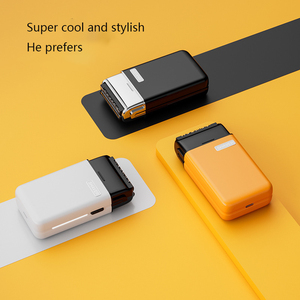 Factory Wholesale Household IPX7 <b>USB</b> Rechargeable Mini Portable Twin Blade Foil Shaver Custom Trimmer Beard Hotel Reciprocating - Product Image 5