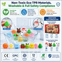 Calendrier de l'Avent de Noël 24 Jours : Jouet Squishy Mystère en Forme de Dumpling, Ensemble de 24 Mini Mochi Fidget pour Boîte Personnalisée à Faible MOQ