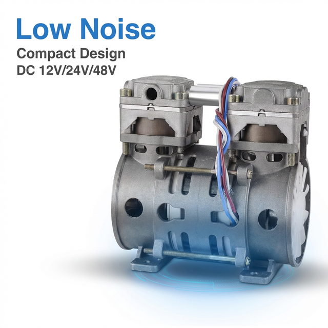 Portable Mini 3HP Oil-Free 12V/24V/48V DC Silent Piston Air Compressor with Copper Wire Motor 17L/min Air-Cooled Engine