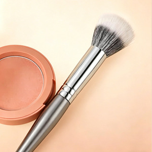 <b>Blush</b> <b>Brush</b> Medium Size Animal Hair Wooden Handle Single Makeup <b>Brush</b> For Face Powder Application - Product Image 1