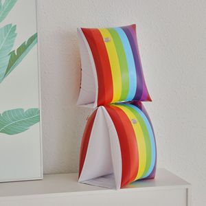 Xiaolu <b>Inflatable</b> Rainbow Armband For Children Swimming <b>Float</b> Water Toy 0.16mm PVC Striped Design Age 2 4 Years - Product Image 2