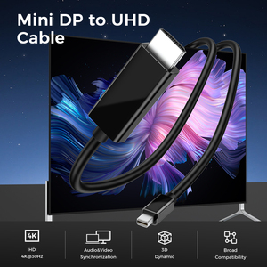 Uniean <span class=keywords><strong>สาย</strong></span>ถ่ายวิดีโอขนาดเล็ก2ม. 3ม. ABS MINI 4K DP <span class=keywords><strong>สาย</strong></span>ถ่ายข้อมูล DisplayPort Mini DP ไปยังสาย UHD สำหรับทีวีมือถือ - Product Image 2