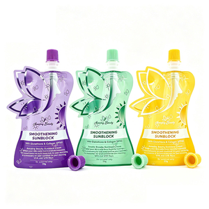 Sacchetto con Beccuccio Personalizzato Colorato Stampato a Forma Speciale con Tappo Diverso per Cosmetici, Lozioni Solari, Sacchetti in PE Durevoli - Product Image 2