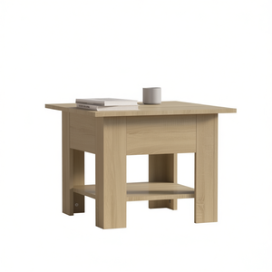 โต๊ะกาแฟโซโนมาโอ๊ค ขนาดกลาง ดีไซน์ทันสมัย เฟอร์นิเจอร์ห้องนั่งเล่น ท็อปไม้ สามารถขยายได้ - Product Image 1