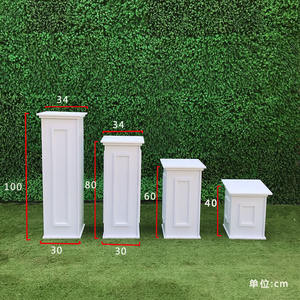 Romántico jarrón de columna <span class=keywords><strong>romana</strong></span> de PVC blanco para boda, jardín al aire libre, camino decorativo, decoración de eventos de plomo para soporte de flores, caja - Product Image 2