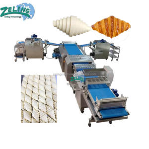 Nouvelle ligne de production de croissants entièrement automatique 6000 pièces/h, machine industrielle de fabrication de pâtisseries, acier inoxydable SUS304, contrôle PLC de qualité alimentaire - Product Image 1
