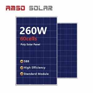 Yüksek performanslı 60 hücre polycrystalline mavi güneş panelleri 250w/260w/270w/280w güneş paneli satılık dayanıklı 30v güneş paneli