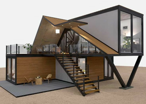 Casa Prefabbricata Triangolare a 2 Piani in Legno, Modulare per <span class=keywords><strong>Campeggio</strong></span>, Fornitura Diretta dalla Fabbrica - Product Image 2