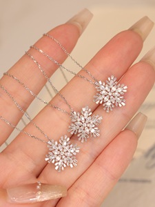 ชุดเครื่องประดับดอกไม้หิมะเพชรแท้ทองคำขาว 18K รุ่น Xinfly Trendy พร้อมสร้อยคอ จี้ ต่างหูแบบติดหู  สั่งทำได้ - Product Image 5